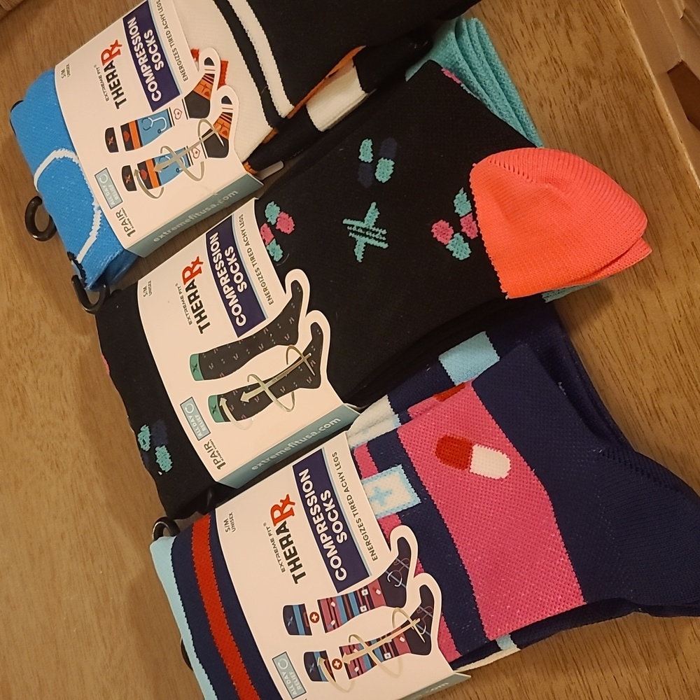 Compression socks 3 pair unisex, medical grade
